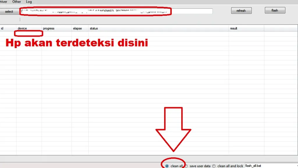 Xiaomi 5A Terdeteksi Mi Flash Tool