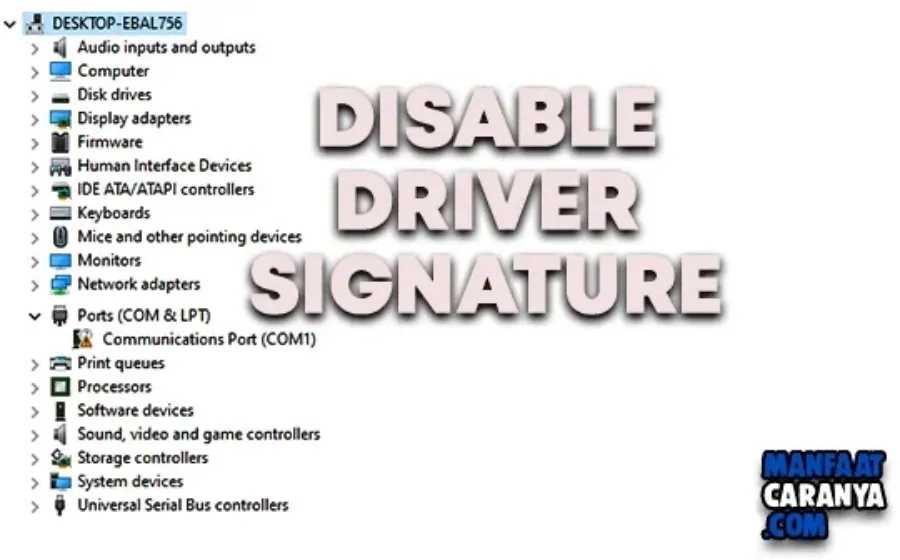 Cara Disbale Driver Signature Windows 7 8 10