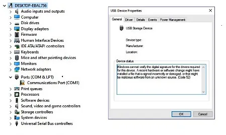 Driver Port Device Manager Disable