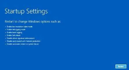 Restart Mode Startup Settings Windows 8 dan 10