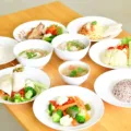 Piring berisi pola makanan diet sehat tanpa menyiksa diri dengan nutrisi seimbang