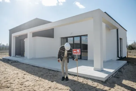 Calon pembeli memeriksa maket proyek perumahan bersama tenaga pemasar saat mencari developer perumahan terpercaya